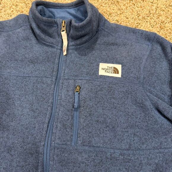 The North Face Outdoor Blue Gordon Lyon Fleece Zip Up Jacket with Pockets Boy LG - Picture 3 of 8